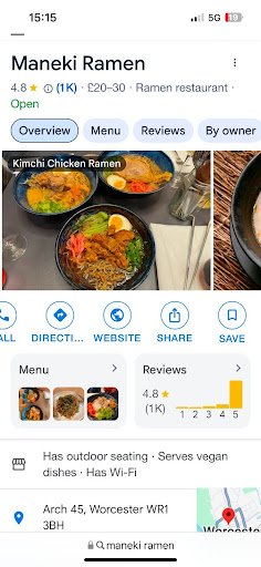 Google Business Profile Restaurants